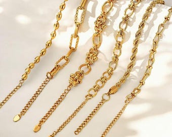 Vergoldetes Gliederarmband – Wasserdichtes Edelstahl-Schmuckstück zum Kombinieren für Damen