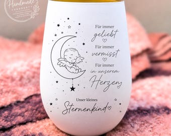 Sternenkind Andenken| Personalisiertes Windlicht| Sternenkind Erinnerung | Trauergeschenk Kind | Erinnerungslicht | Kerzen Glas