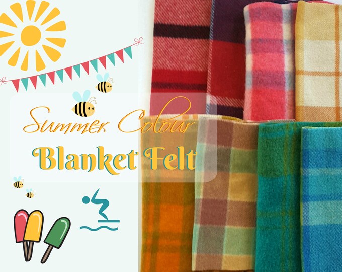 Wool Blanket Pieces / Felted Wool Fabric / Wool Felt Vintage Wool