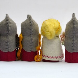 Queen, King & Knights pattern template, TWO sets of instructions, Waldorf inspired felt Royal Guard pattern for wooden peg dolls image 9