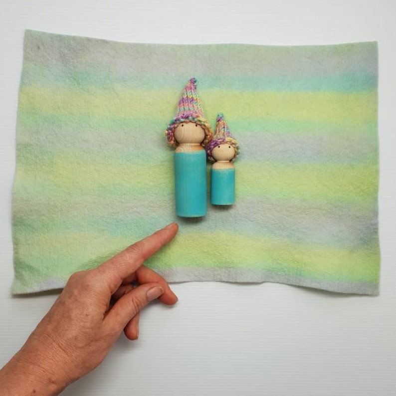 Australia Pastel shades ocean colours Wool felt sheets rainbow felt Mermaid wool felt fabric : Hand painted 30x20cm felt pieces