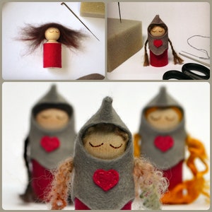 Queen, King & Knights pattern template, TWO sets of instructions, Waldorf inspired felt Royal Guard pattern for wooden peg dolls image 6