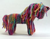 Waldorf inspired Knitted TOY HORSE - RAINBOW - Traditional Waldorf knitted Horse. Horse toy stuffed animal. Australia