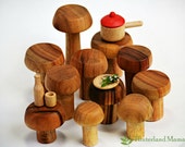 Wooden Mushroom Fairy furniture - Waldorf toy - Wood toadstool Faerie table - Natural toy - Pretend play Christmas Gift - Handmade Australia