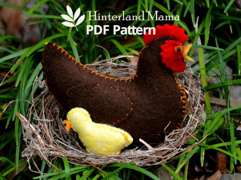 pdf-felt-chicken-pattern-waldorf-felt-animal-pattern-etsy