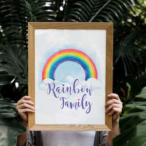 PDF Wall Art - Rainbow Family poster - available in three sizes- Waldorf inspired