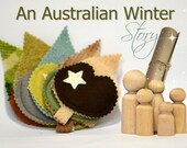 Doll travel toy set / Seasonal story dolls / Dollhouse peg doll Family / Leaf blanket pouches  / Winter Pocket dolls FREE Shipping Australia