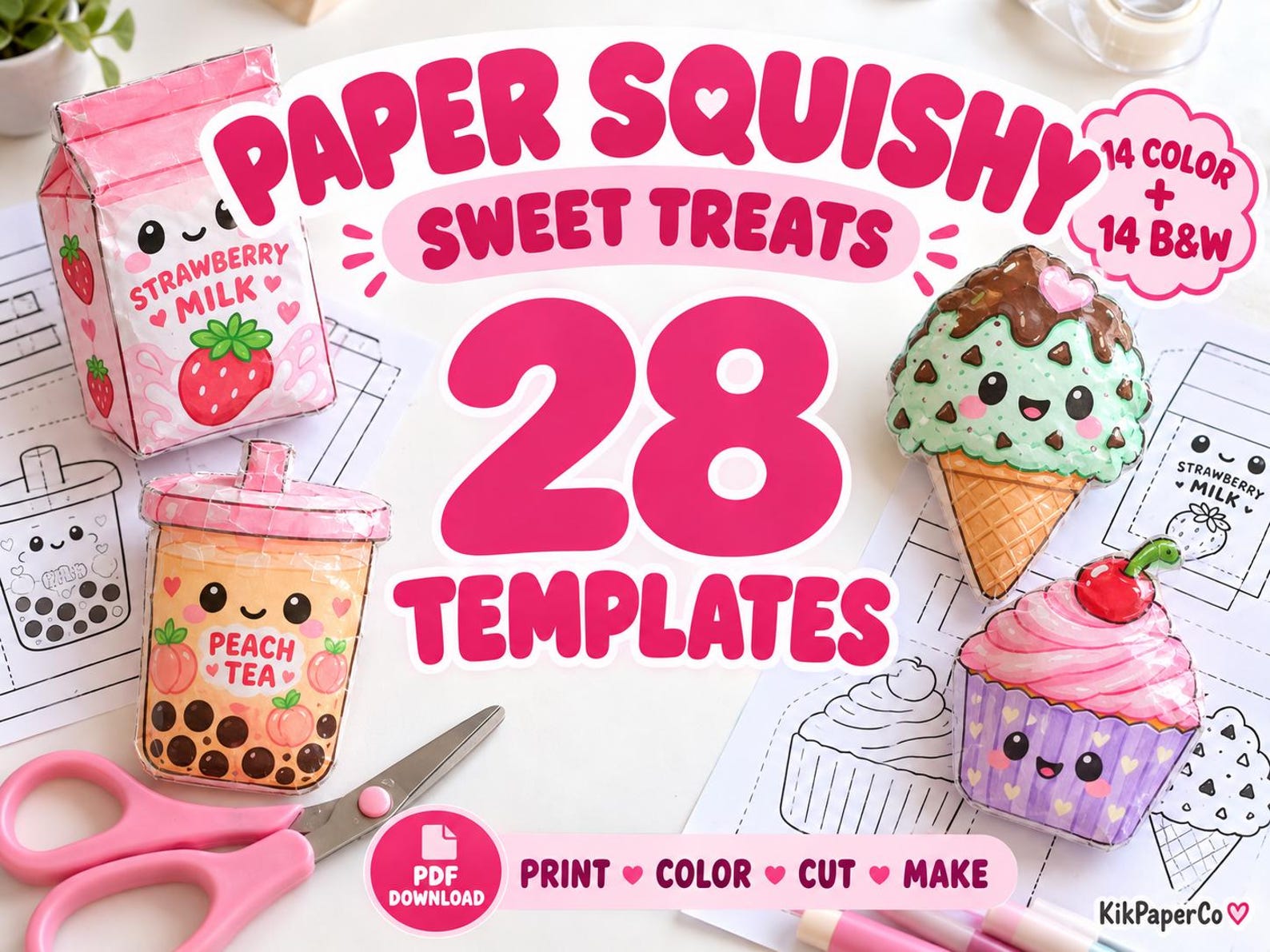 Sweet Treats Paper Squishies · 28 designs