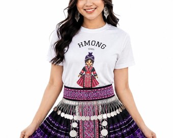 T-Shirt für Hmong-Mädchen | Traditionelles Hmong-Outfit | Geschenk für Hmong-Frauen, die ihren kulturellen Stolz zum Ausdruck bringen