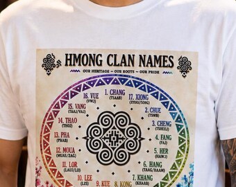 T-Shirt mit Hmong-Clannamen – Ausdruck von Kultur, Erbe und Stolz | Oberteil | Bekleidung | Inspirierte Kunst