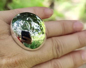 Handmade .925 Sterling Silver Dome Ring - Silver Chunky Ring For Women - Modern Design Silver Ring -  Minimalist Silver Ring - Gift For  Her