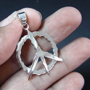 Handgemachte 925 Sterling Silber Peace Halskette, Peace Zeichen Anhänger, Boho Anhänger Schmuck, Silber Peace Charm Halskette, Minimalist Geschenk für Sie