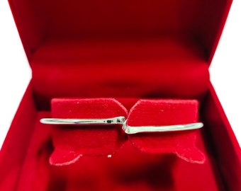 925 Sterling Silver Wave Cuff Bracelet, Handmade Silver Twist Cuff Bangle, Minimalist Stackable Bracelet, Everyday Silver Jewelry Gifts