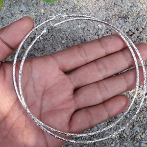 Solid 4&quot; Hammered Sterling Silver Hoop Earrings – Large Boho Statement Hoops, Handmade 925 Silver Jewelry - Big Hoop Silver Earrings Gifts