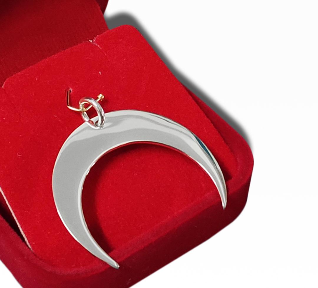925 Sterling Silver Crescent Moon Necklace – Dainty Half Moon Pendant ...