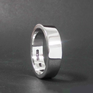 6mm Wide Sterling Silver Ring, Thick Silver Band Ring, Handmade 925 Silver Ring for Women & Men, Modern Jewelry Gift Minimalist Jewelry