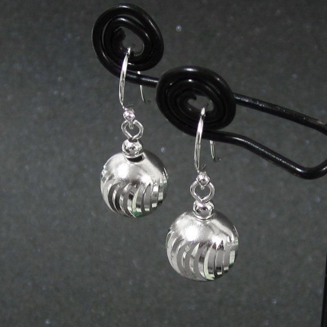 10 mm. Silver Ball Earrings 925 Sterling Silver Ball Dangle Etsy