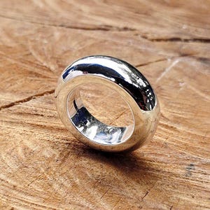 Big Solid 999 Fine Silver  Dome Ring, Silver Band Ring, Silver Large Chunky, Ring Silver Donut Ring, Heavy Silver Ring, Handmade Jewelry