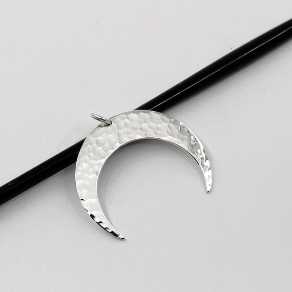 925 Sterling Silver Crescent Moon Pendant Silver Moon Pendant - Etsy
