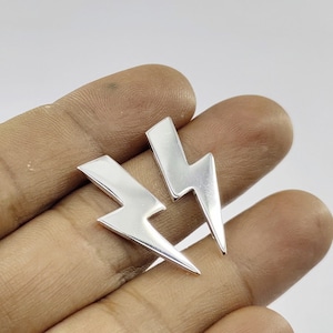 925 Sterling Silver Lightning Stud Earrings Women Post Earring Minimalist Earrings Thunder Bolt Stud Flash Strom Earrings Everyday Jewelry