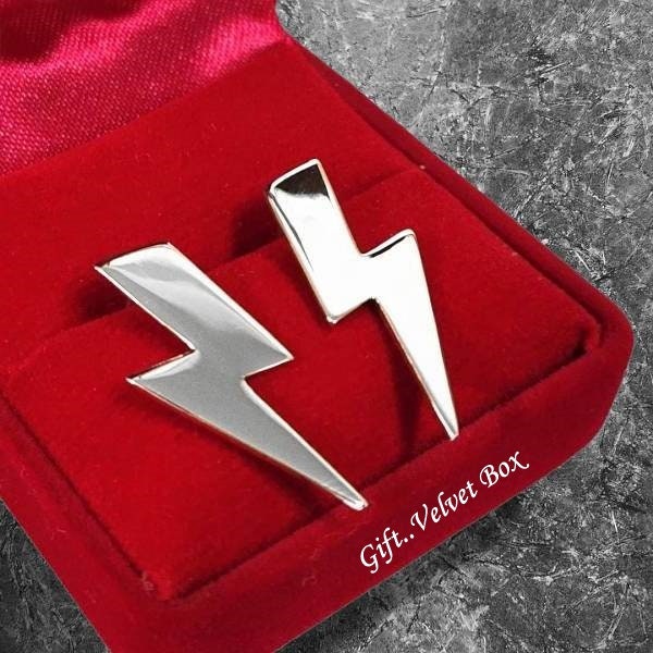 925 Sterling Silver Lightning Stud Earrings Women Post Earring Minimalist Earrings Thunder Bolt Stud Flash Strom Earrings Everyday Jewelry