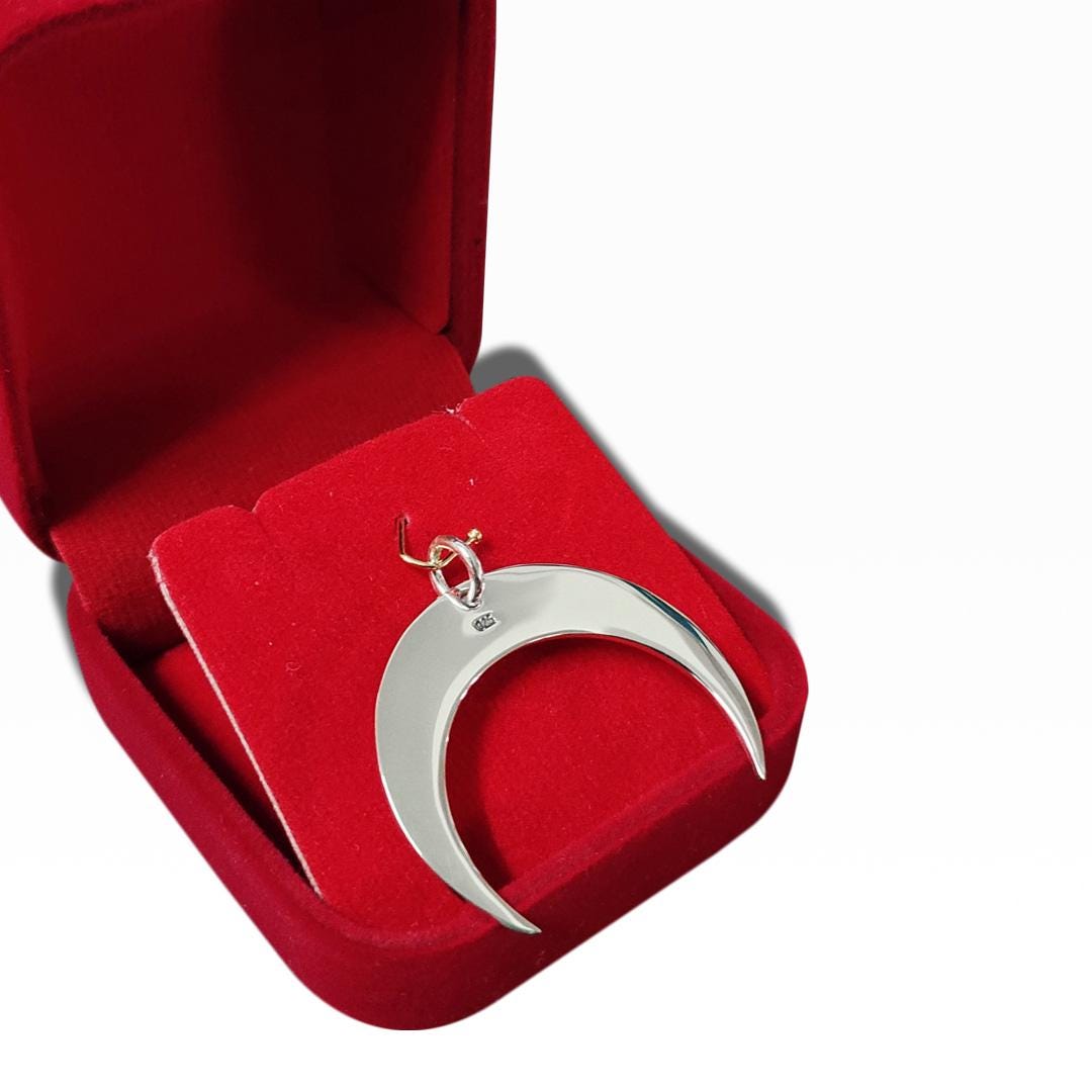 925 Sterling Silver Crescent Moon Necklace – Dainty Half Moon Pendant ...