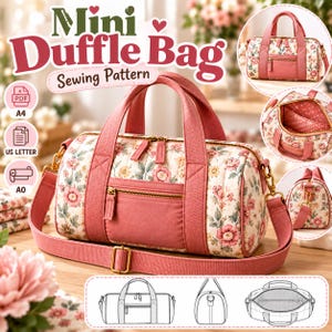 Sewing Pattern, Mini Duffel Bag Sewing Pattern PDF | Cube Bag Pattern | DIY Travel Bag | Beginner Friendly | Instant Download