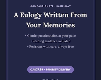 Custom Eulogy Writing Service, Personalized Eulogy Speech for a Funeral or Celebration of Life, Same-Day PDF