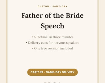 花嫁の父のスピーチをカスタマイズ、あなたのストーリーから作成するパーソナライズされた結婚式の乾杯スピーチ、当日PDF納品
