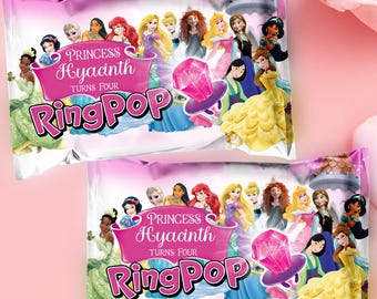 デジタルダウンロード マジカルプリンセス プリンセスリングポップ ラベル ラッパー 誕生日パーティー 印刷可能 301