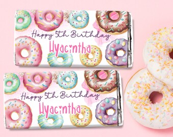 Editable Instant DOWNLOAD Donut Donuts Theme Candy Bar Wrapper Birthday DIGITAL Printable