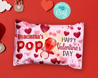 Valentines Valentine Day Ring Treats Wrapper Label Editable DIGITAL Download Printable Birthday Party Teacher Staff Team PTO PTA Coworker