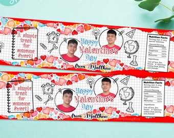 Valentines Valentine Day Classroom Class School Classmate Theme Favors Water Bottle Label Favors Wrapper Editable DIGITAL DOWNLOAD Printable