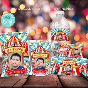 Circus Carnival Theme Editable Instant DIGITAL DOWNLOAD Set Bundle 1 Printable