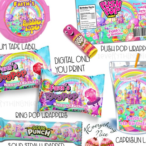 DIGITAL DOWNLOAD Candyland Candy Land Theme Birthday Ring Pop Etsy