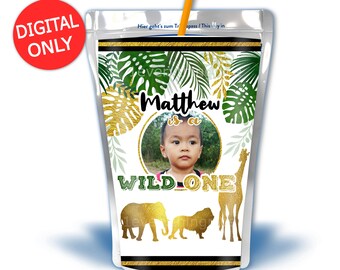DIGITAL DOWNLOAD Wild One Theme Birthday Water Bottle Labels Wrappers ...