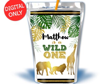 DIGITAL DOWNLOAD Wild One Theme Birthday Capri sun Labels Wrappers Juice pouch Digital Printable