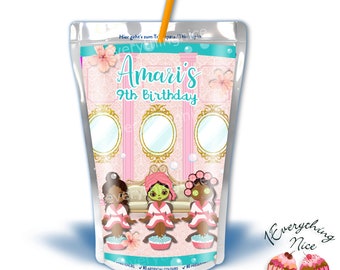 Digital Download Spa Party Theme Caprisun Labels Birthday Digital Printables