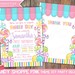 Candy Sweet Shoppe Theme Pink Birthday Invitation and Thank | Etsy