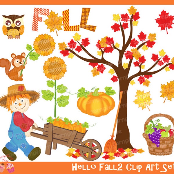 Hello Fall2 Clipart Set