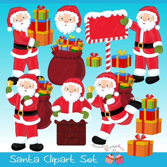 Santa Clipart Set Il_570xn