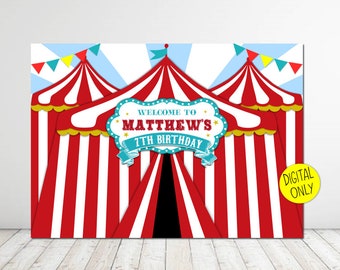 DIGITAL DOWNLOAD Carnival Theme 7ft. wide x 5ft. high Backdrop Banner Printable File