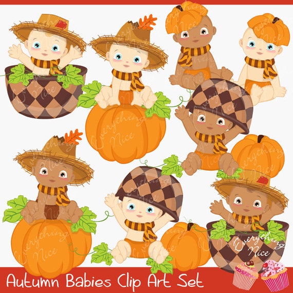 Autumn Babies Clipart Set Il_570xn