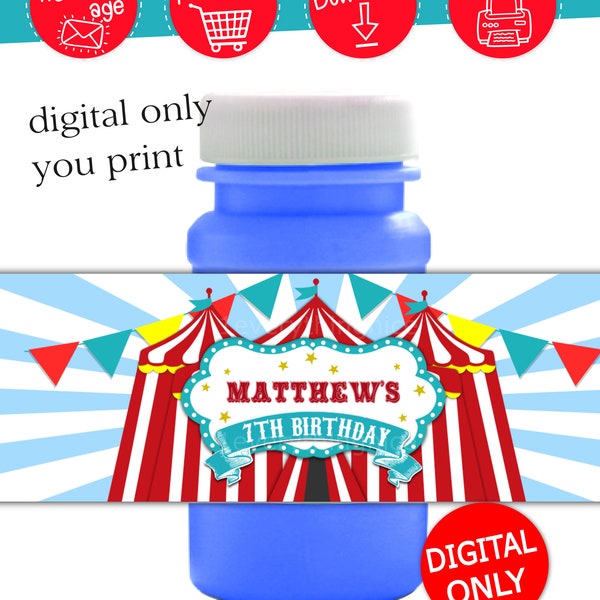 Bubble Bottle Label Etsy