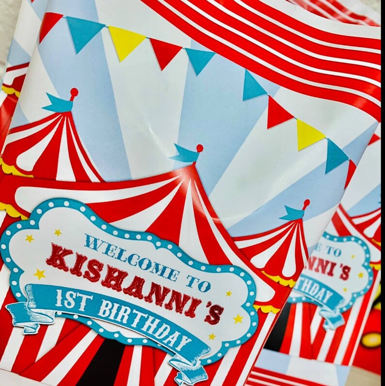 DIGITAL DOWNLOAD Carnival Birthday Chip Bag Labels Digital | Etsy