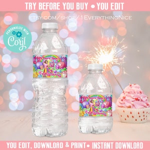 Editable DIGITAL DOWNLOAD Candy Land Candyland Birthday Party Baby Shower Printable Wrappers Labels Instant Download Set Bundle Deal 014 image 7