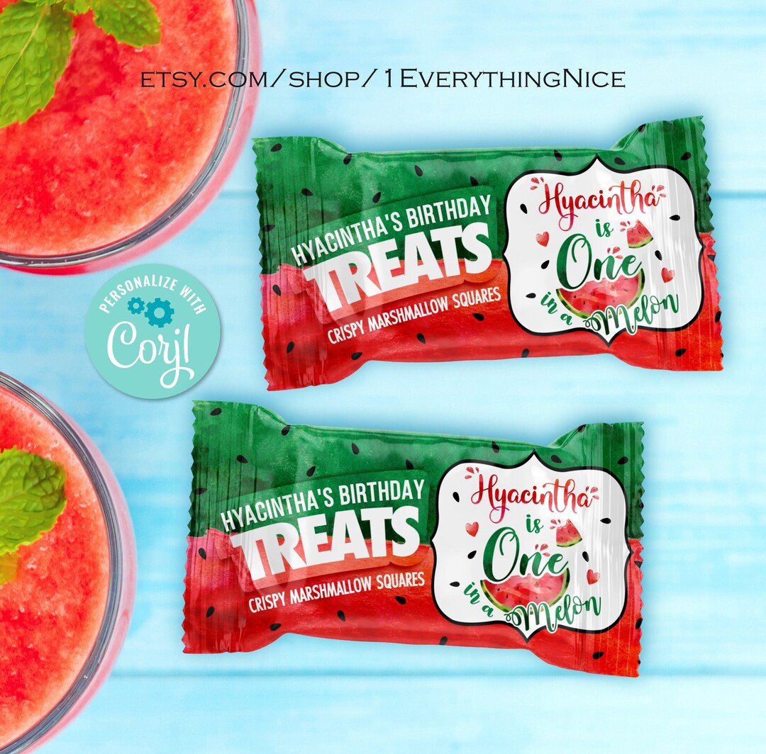 One in a Melon Instant Editable Digital DOWNLOAD Watermelon Theme Rice ...