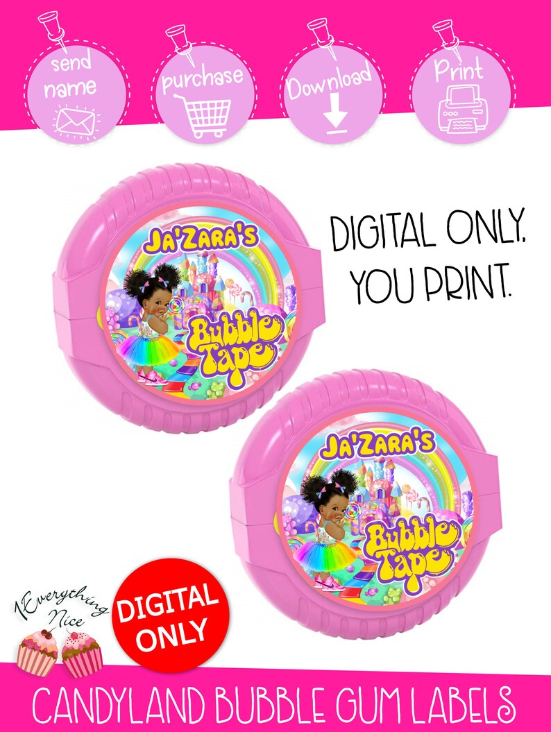 DIGITAL DOWNLOAD Candy Land Candyland Theme Birthday Bubble | Etsy