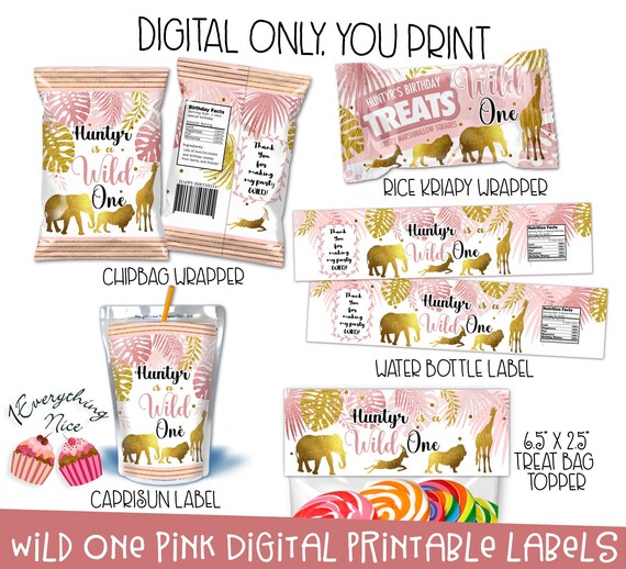 DIGITAL DOWNLOAD Wild One Theme Birthday Party Printable Labels Bundle ...