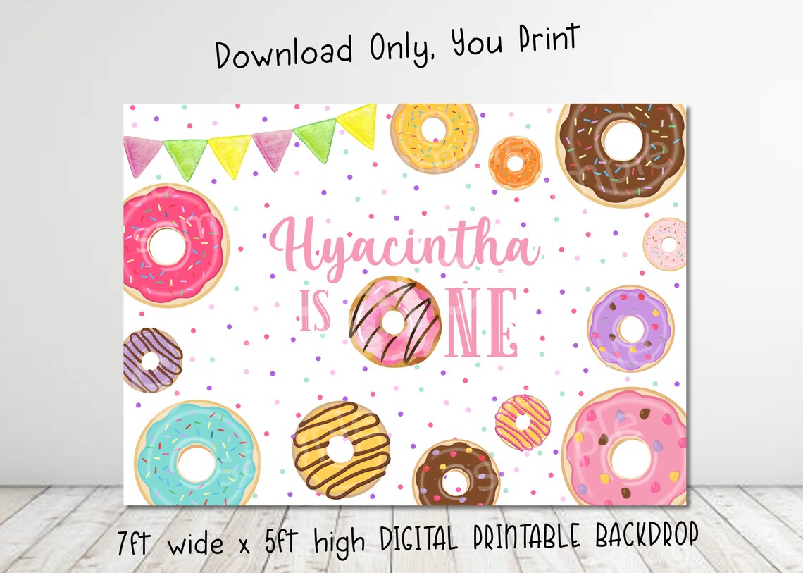 DIGITAL DOWNLOAD Donut Theme 7ft. Wide X 5ft. High Backdrop - Etsy